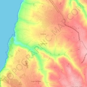 Mappa topografica Catribana, altitudine, rilievo