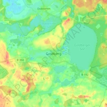 Mappa topografica Goldberg, altitudine, rilievo