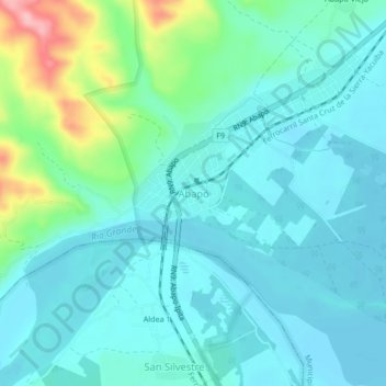 Mappa topografica Abapó, altitudine, rilievo