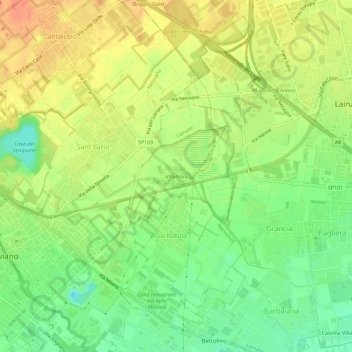 Mappa topografica Villanova, altitudine, rilievo