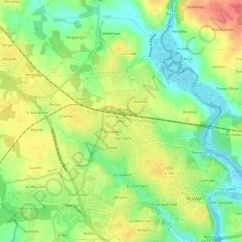 Mappa topografica Dakar, altitudine, rilievo