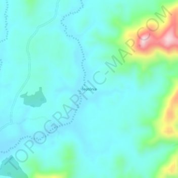 Mappa topografica Teotônia, altitudine, rilievo