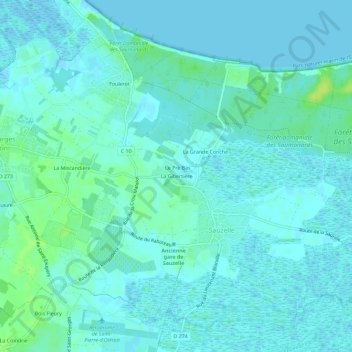 Mappa topografica La Gibertière, altitudine, rilievo