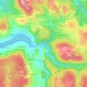 Mappa topografica Moulin de Laguenay, altitudine, rilievo