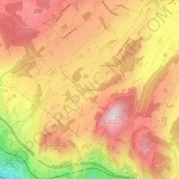 Mappa topografica La Tuilière, altitudine, rilievo