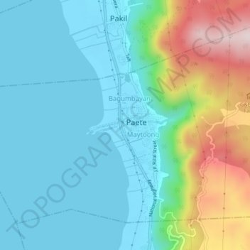 Mappa topografica Ibaba del Sur, altitudine, rilievo