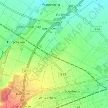 Mappa topografica Elsig, altitudine, rilievo