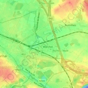 Mappa topografica Cité Paul Carette, altitudine, rilievo