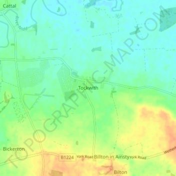Mappa topografica Tockwith, altitudine, rilievo