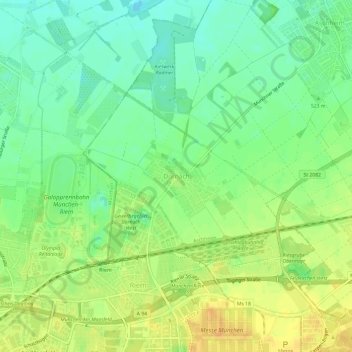 Mappa topografica Dornach, altitudine, rilievo