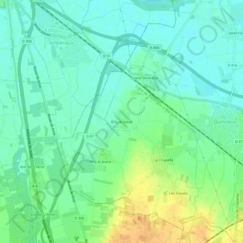 Mappa topografica Billy le Vieux, altitudine, rilievo