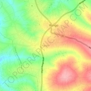 Mappa topografica Paulo, altitudine, rilievo