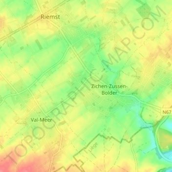 Mappa topografica Bolder, altitudine, rilievo