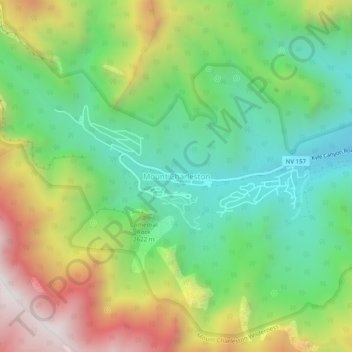 Mappa topografica Mount Charleston, altitudine, rilievo