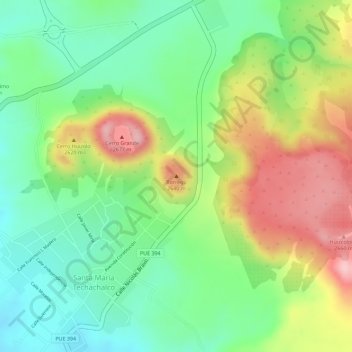 Mappa topografica Borrego, altitudine, rilievo