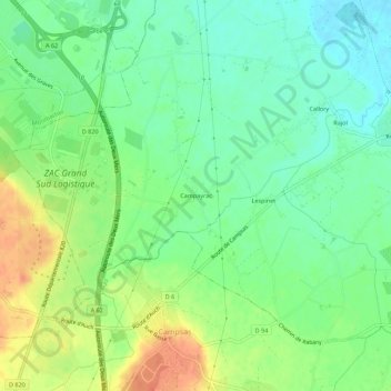Mappa topografica Campayrac, altitudine, rilievo