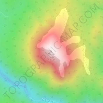 Mappa topografica Mount Huxley, altitudine, rilievo