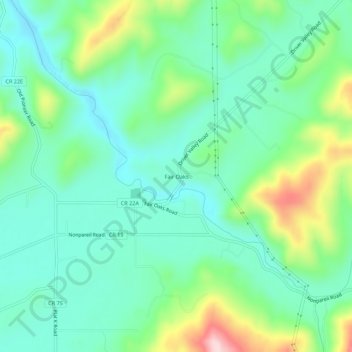 Mappa topografica Fair Oaks, altitudine, rilievo
