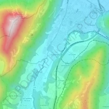 Mappa topografica La Grange, altitudine, rilievo