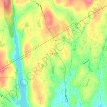 Mappa topografica Long Ridge, altitudine, rilievo