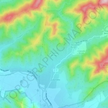 Mappa topografica Les Premiers Borrels, altitudine, rilievo