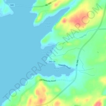 Mappa topografica Newville, altitudine, rilievo