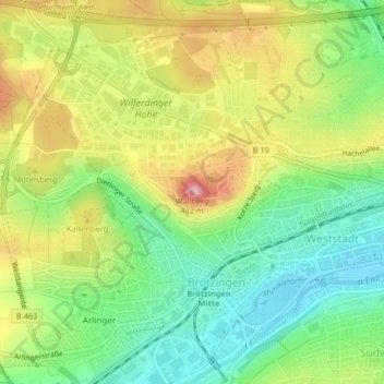 Mappa topografica Wallberg, altitudine, rilievo