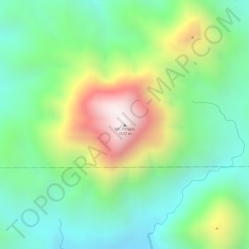 Mappa topografica Mt. Pinukis, altitudine, rilievo