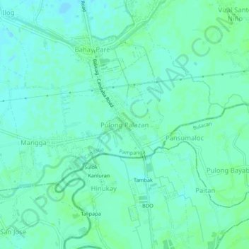 Mappa topografica Pulong Palazan, altitudine, rilievo