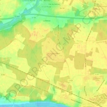 Mappa topografica Les Grands Billons, altitudine, rilievo