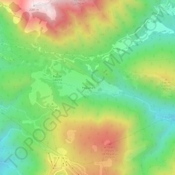 Mappa topografica Peguera, altitudine, rilievo