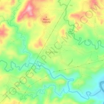 Mappa topografica Bagocboc, altitudine, rilievo