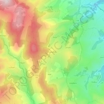 Mappa topografica Paimpillod, altitudine, rilievo
