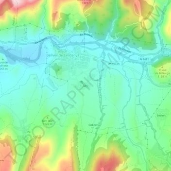 Mappa topografica Talló, altitudine, rilievo