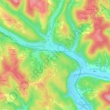 Mappa topografica La Croix du Soleil, altitudine, rilievo