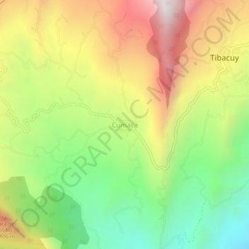 Mappa topografica Cumaca, altitudine, rilievo