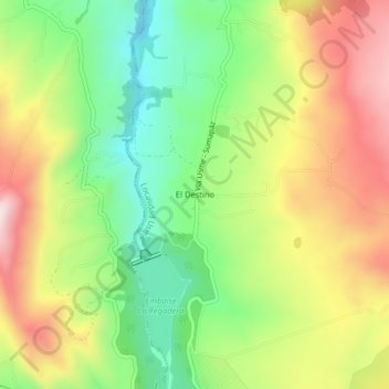Mappa topografica El Destino, altitudine, rilievo