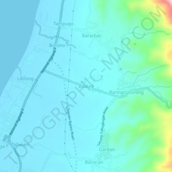 Mappa topografica Bitalag, altitudine, rilievo
