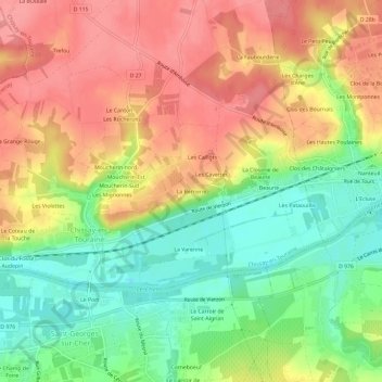 Mappa topografica La Bernerie, altitudine, rilievo
