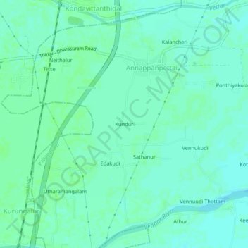 Mappa topografica Kundur, altitudine, rilievo