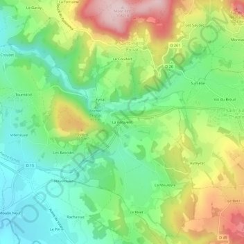 Mappa topografica La Paravent, altitudine, rilievo