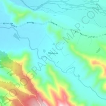 Mappa topografica El Calabozo, altitudine, rilievo