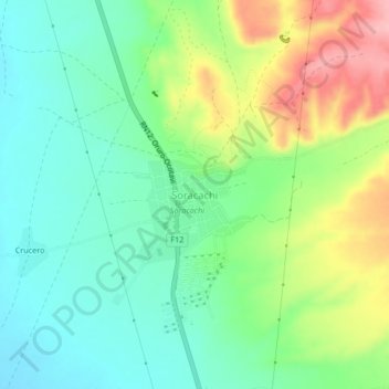 Mappa topografica Soracachi, altitudine, rilievo