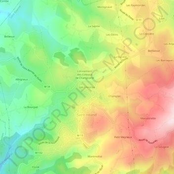 Mappa topografica Les Chirottes, altitudine, rilievo