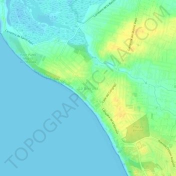 Mappa topografica La Barrosa, altitudine, rilievo