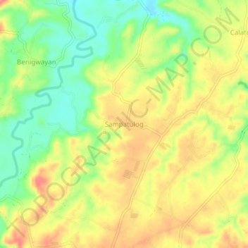 Mappa topografica Sampatulog, altitudine, rilievo