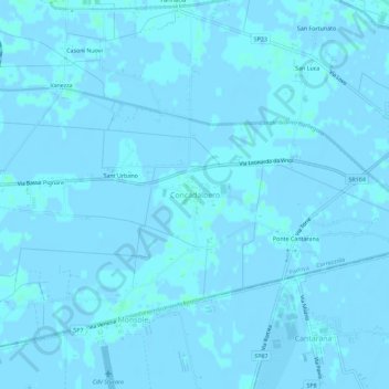 Mappa topografica Concadalbero, altitudine, rilievo