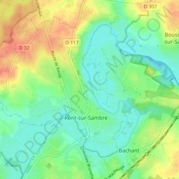 Mappa topografica Quartes, altitudine, rilievo