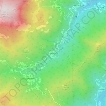 Mappa topografica Liveglia, altitudine, rilievo