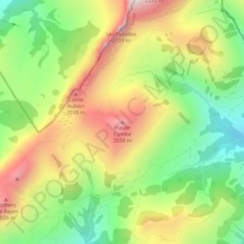 Mappa topografica Haute Combe, altitudine, rilievo